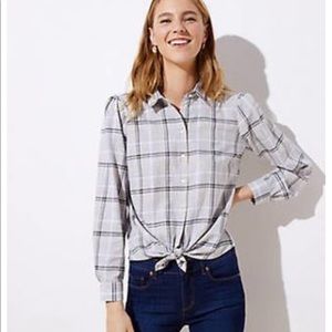 Loft Plaid Button Down Shirt